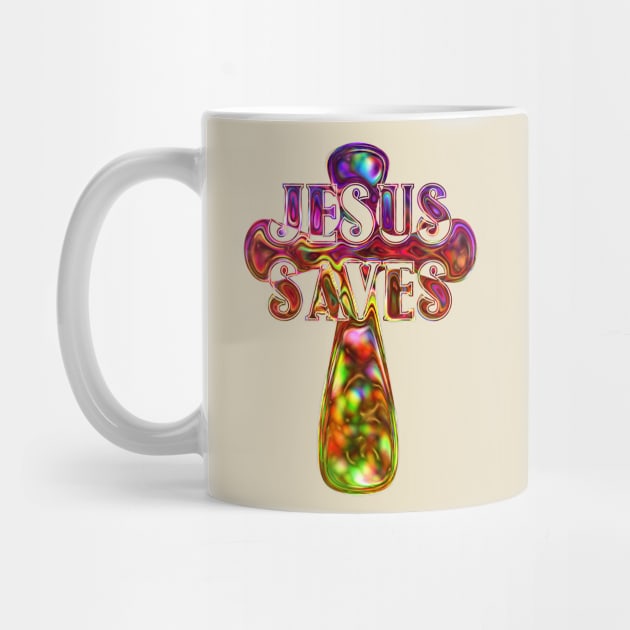 Jesus Saves Abstract Cross Art by AlondraHanley